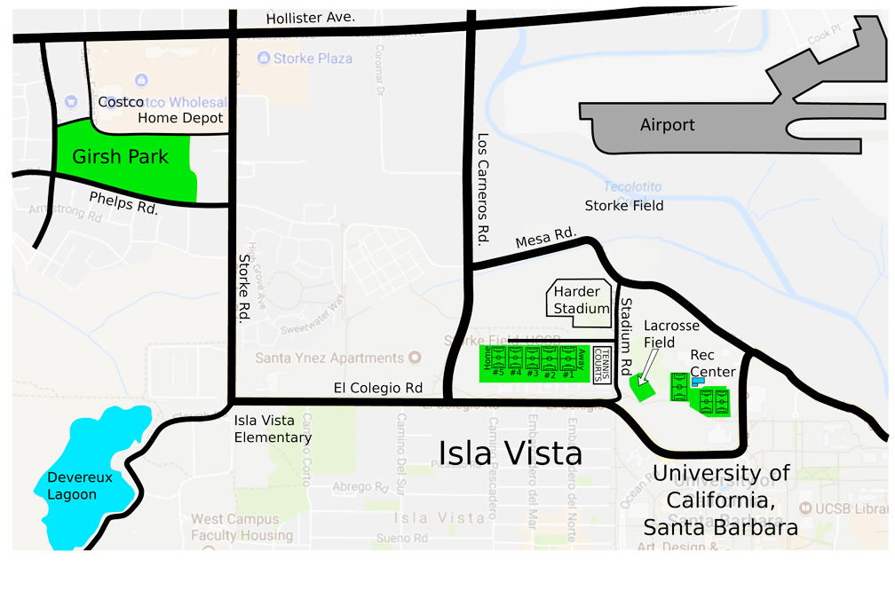 Girsh Park + Storke Field Location Map
