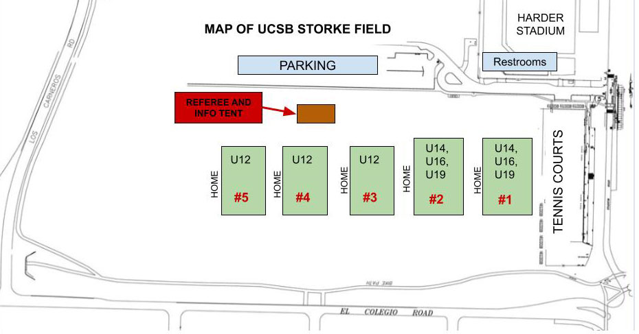 Storke Field UCSB AYSO Map