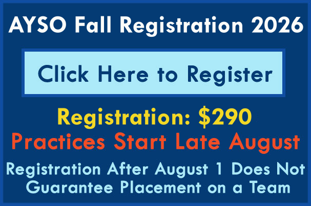 AYSO 122 Fall Registration 2026